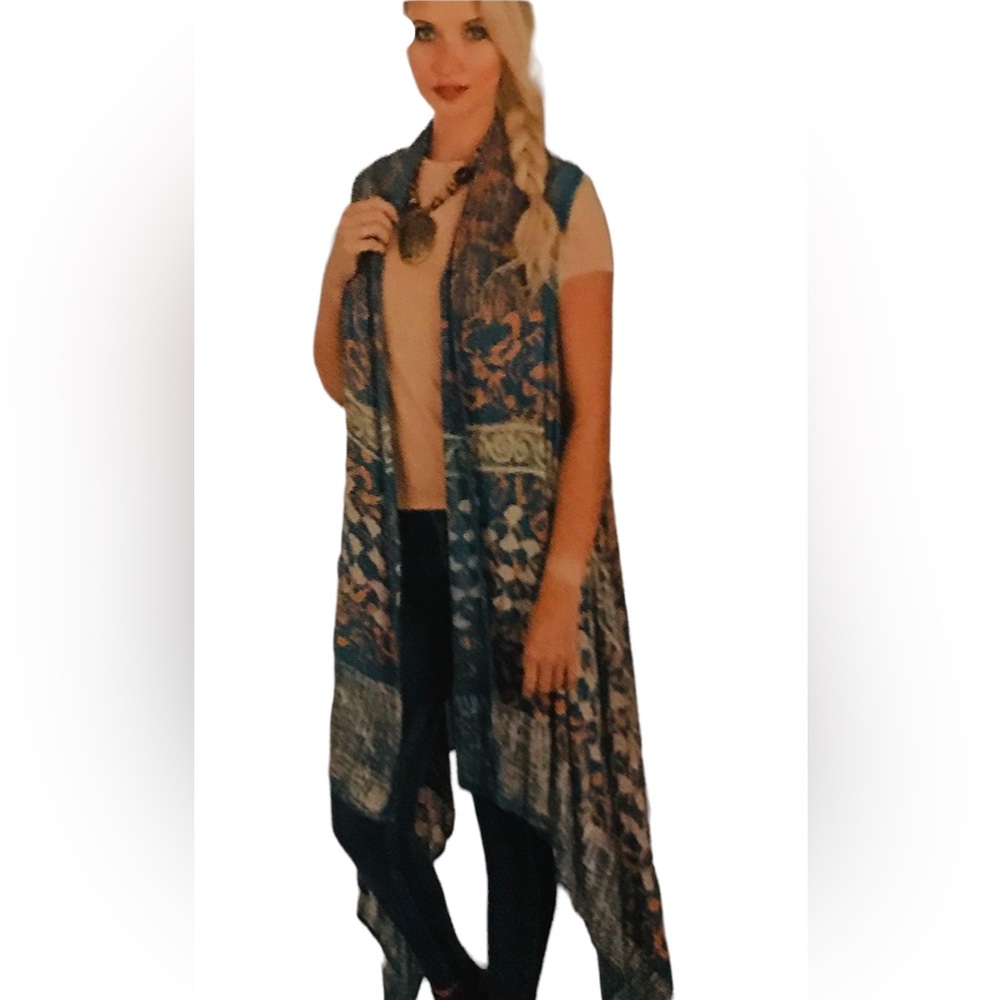 NWT. Duster/Cardigan Sacred Threads.  BL/BL 219301